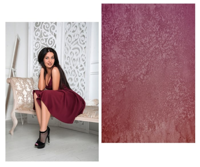 seo burgundy woman sitting