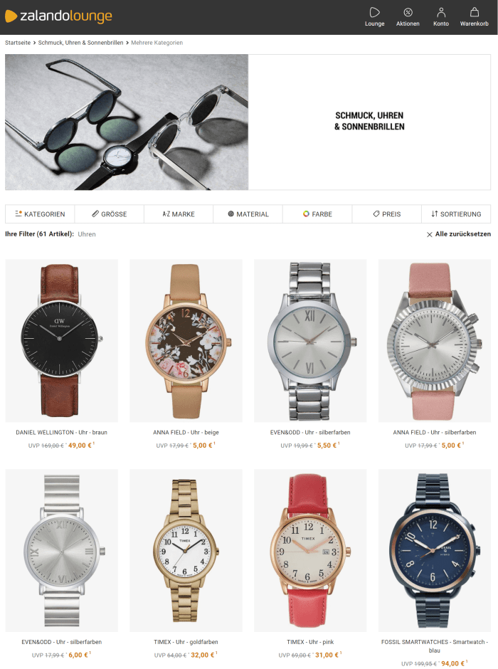 uhren sale zalando lounge