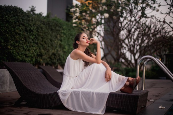 Weißes Maxikleid