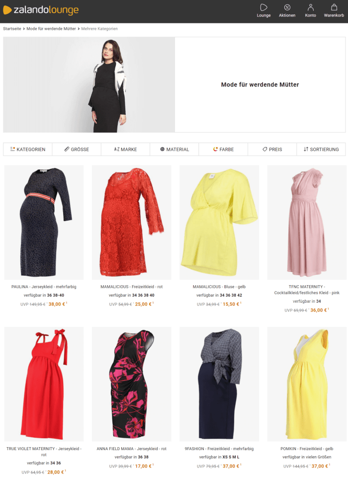 Umstandsmode sale zalando lounge