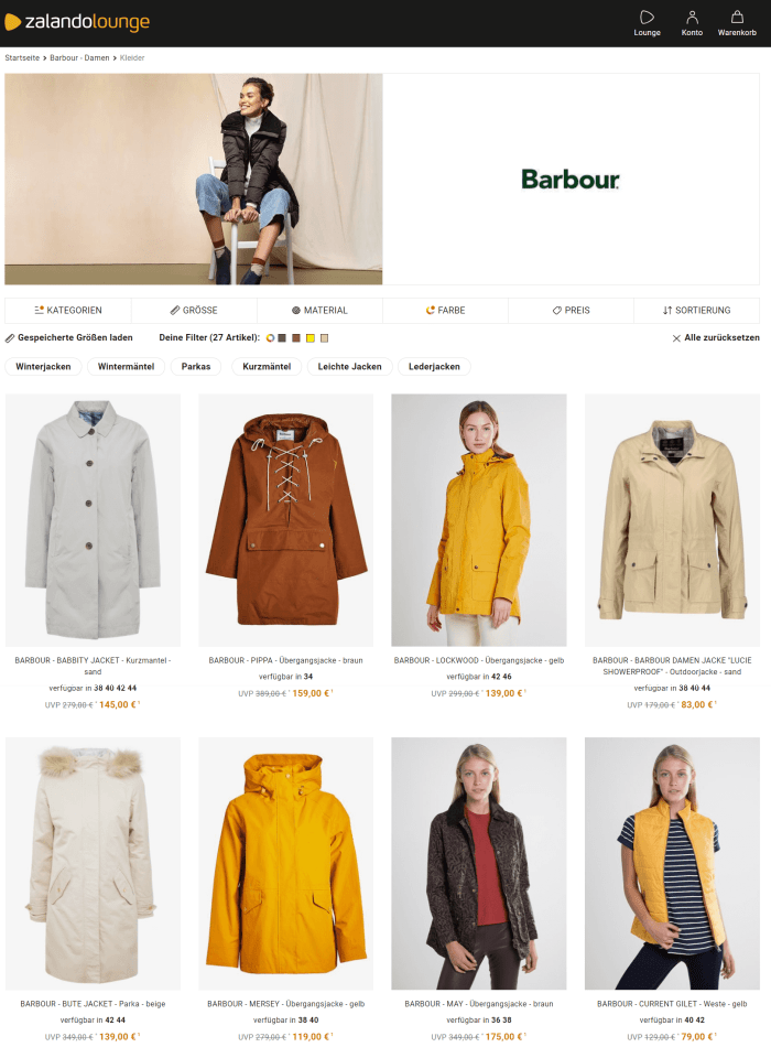 barbour winterjacke damen sale