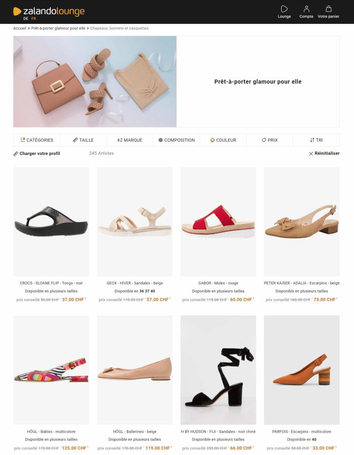 chaussures pour elle vente privee