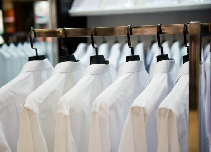 cloth hangers with shirts