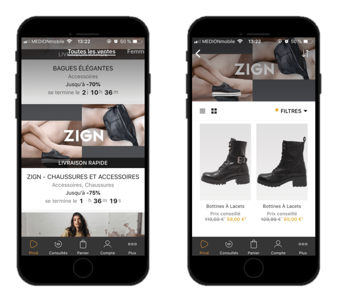 vente privée zign