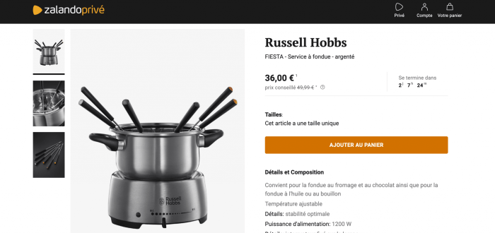 Appareil à fondue vente privée