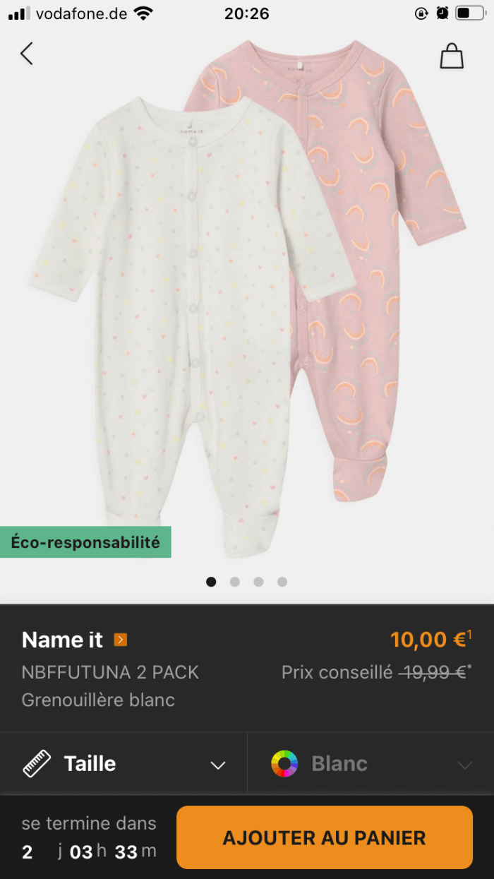 Grenouillère bébé