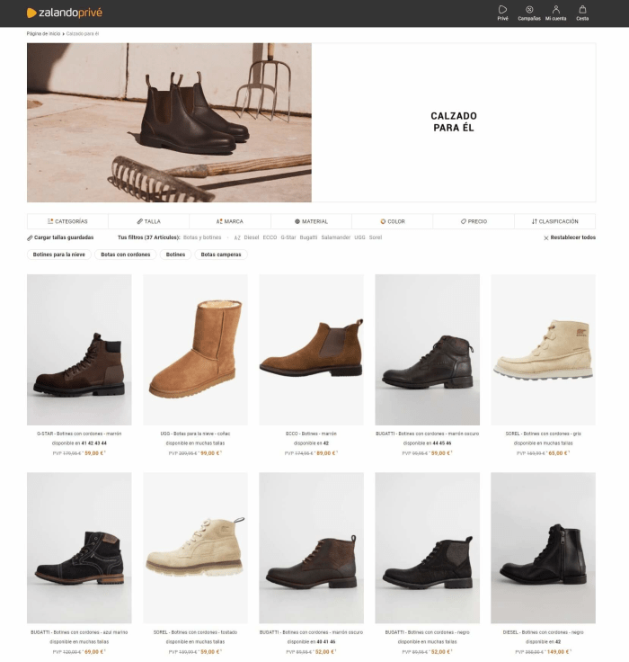 botas hombre outlet