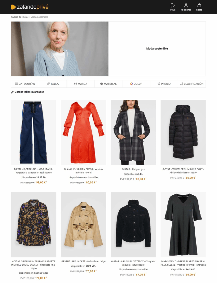 ropa ecologica zalando prive