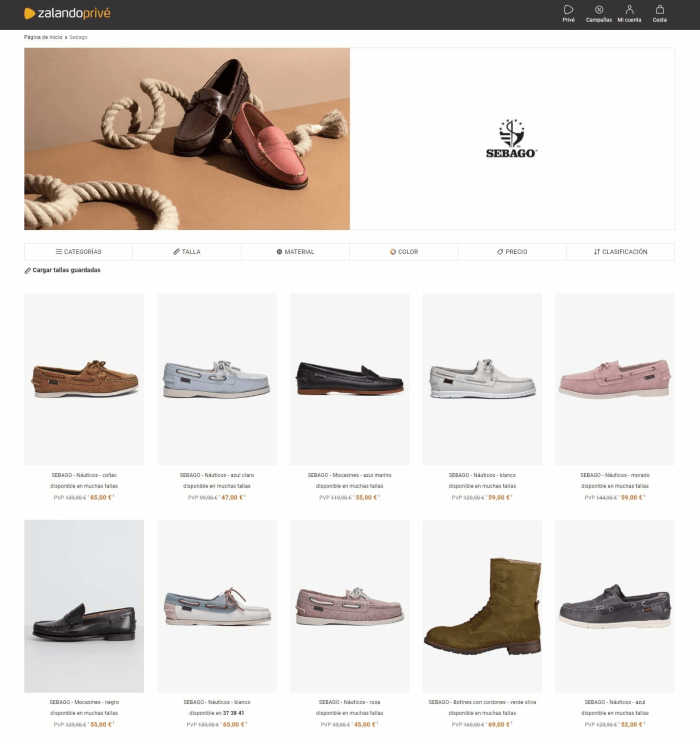 zapatos sebago en oferta
