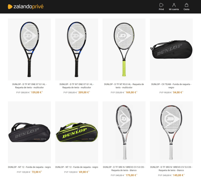 raquetas y bolsas dunlop en oferta