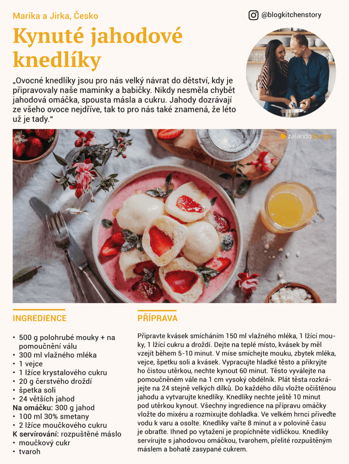 české recepty -jahodové knedlíky