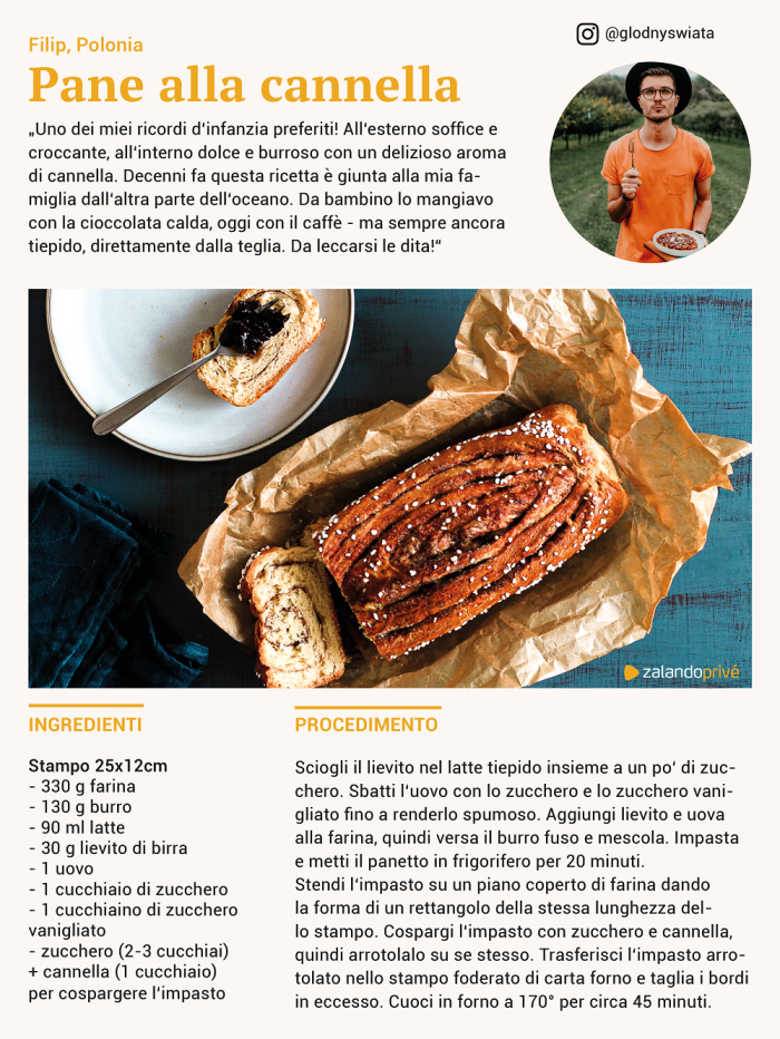 ricetta pane alla cannella Filip