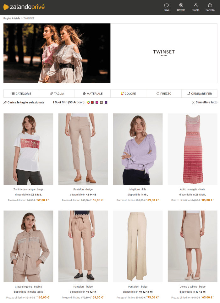 Twinset outlet zalando privé