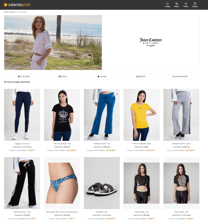 Juicy Couture outlet Zalando Privé