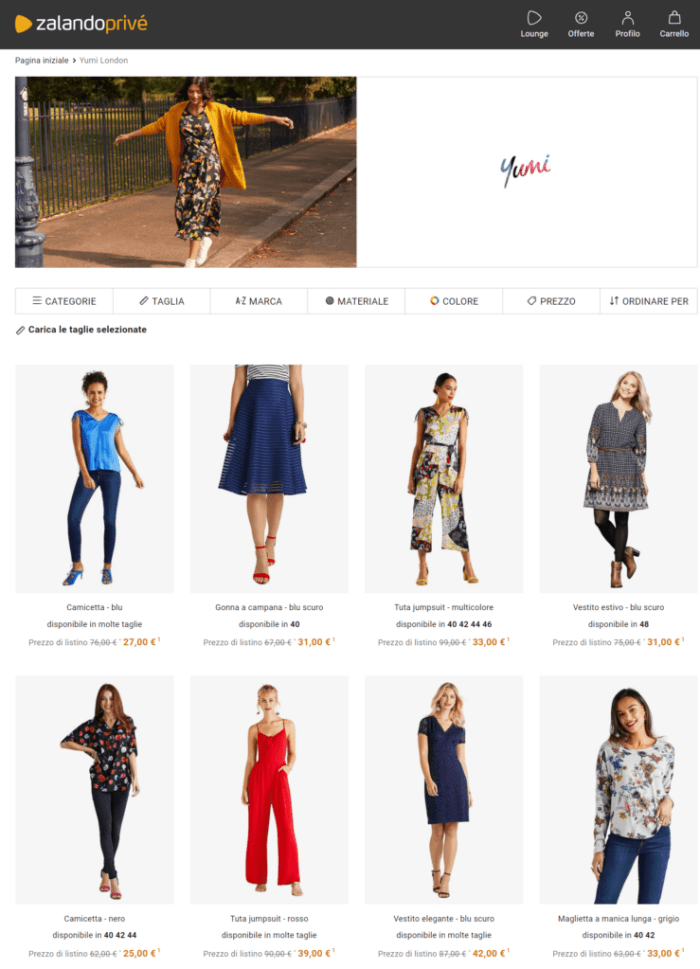 Yumi outlet Zalando Privé