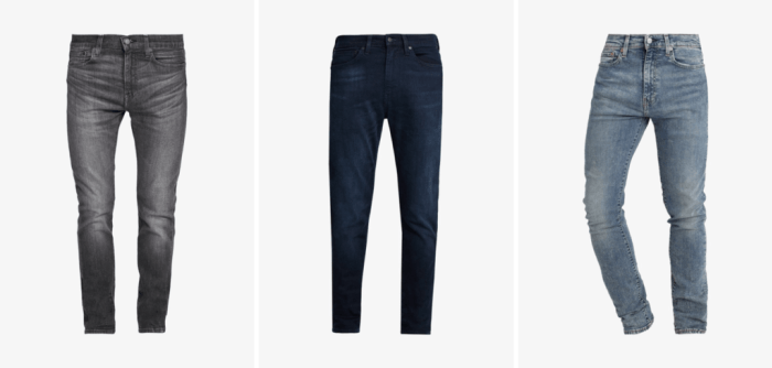 Spodnie Levis 510 szare, czarna i niebieskie