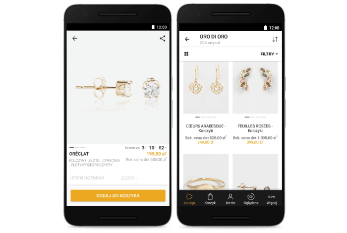 Złote kolczyki w kampaniach Zalando Lounge