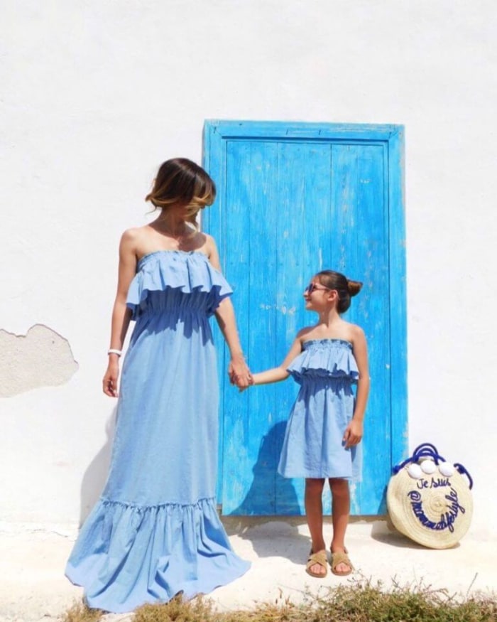Sukienki mama i córka w stylu maxi