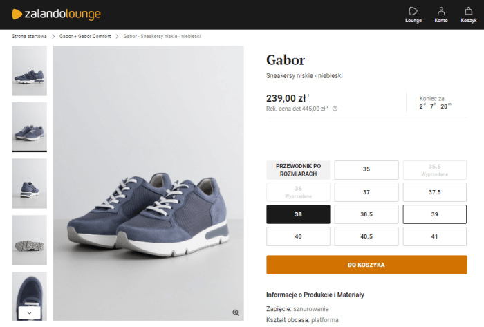 Sportowe buty Gabor na wyprzedaży