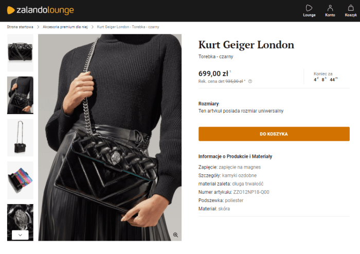 Kurt Geiger torebka wieczorowa