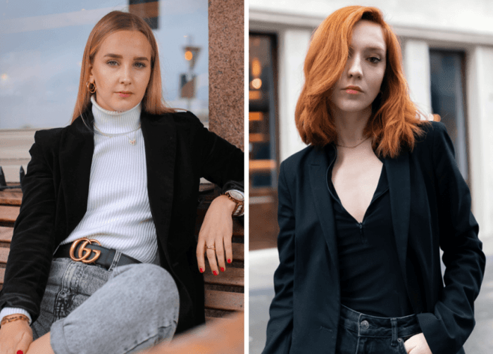 Stylizacje z czarną marynarką w stylu biznesowym