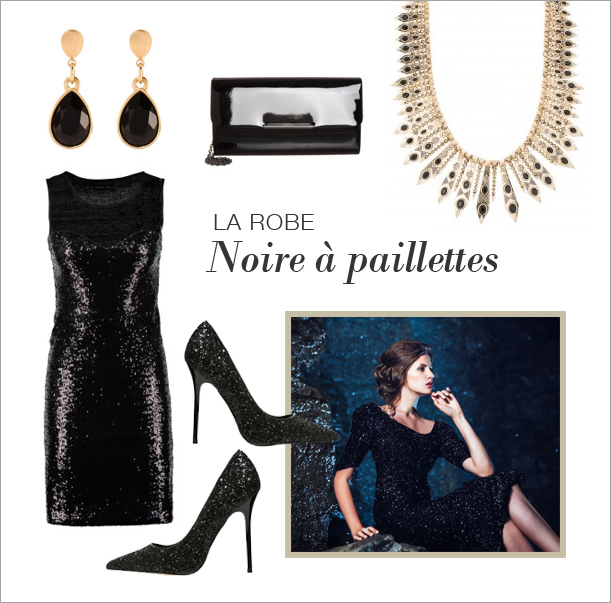 robe noire  à paillette